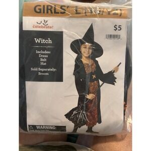 Witch Costume Y (10-12) Dress, Belt And Hat